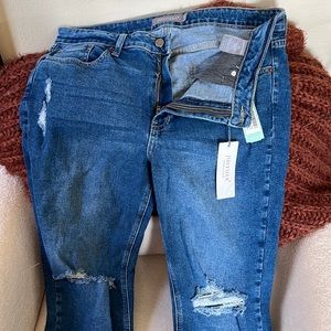 Marcella High Rise Distressed Straight Jean